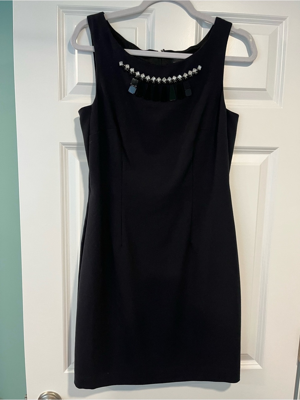 Worthington Black Sleeveless Jewel-Neck Mini Dress